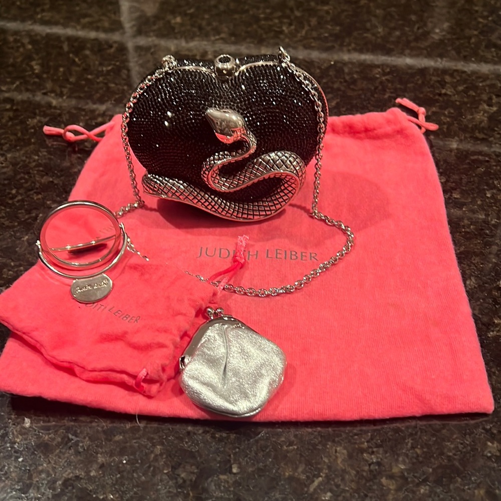 RARE Judith Leiber Heart & Snake Miniaudiere